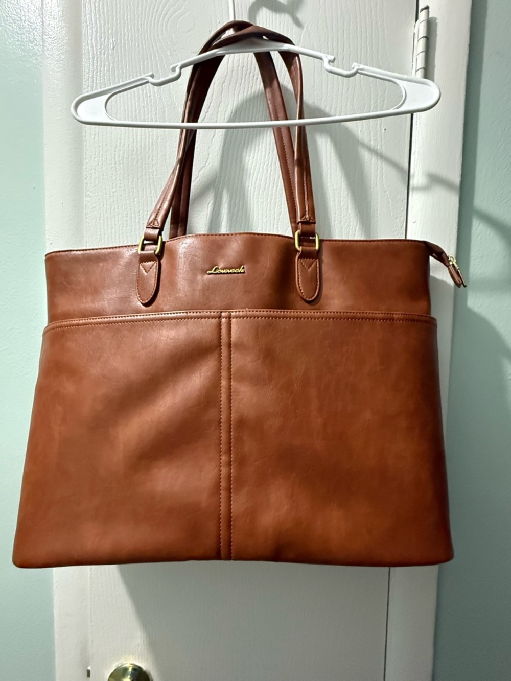 Lovevook 17.3 Brown Leather Tote Bag - Picture 4 of 5